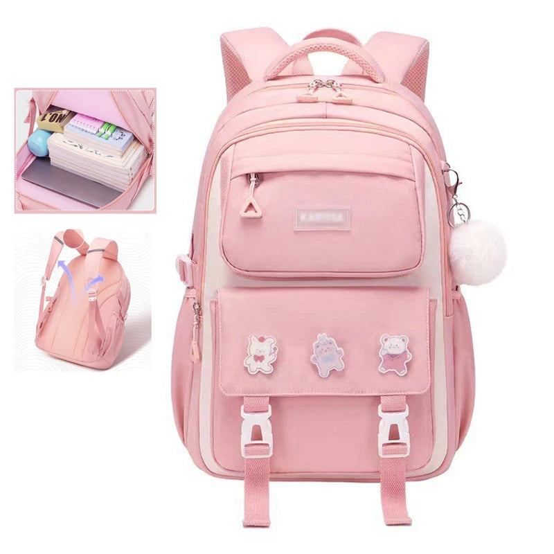 New backpack for girls, junior high school students, and teenage girls, super lightweight and stylish backpack