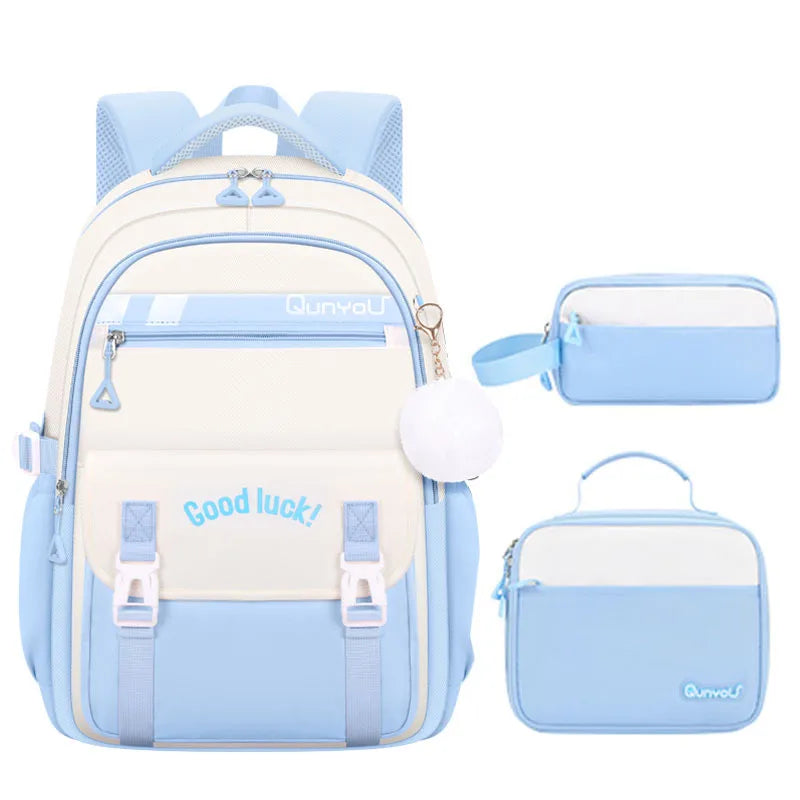 Set scolaire 3 pièces pour fille – Sac à dos, lunch box et trousse