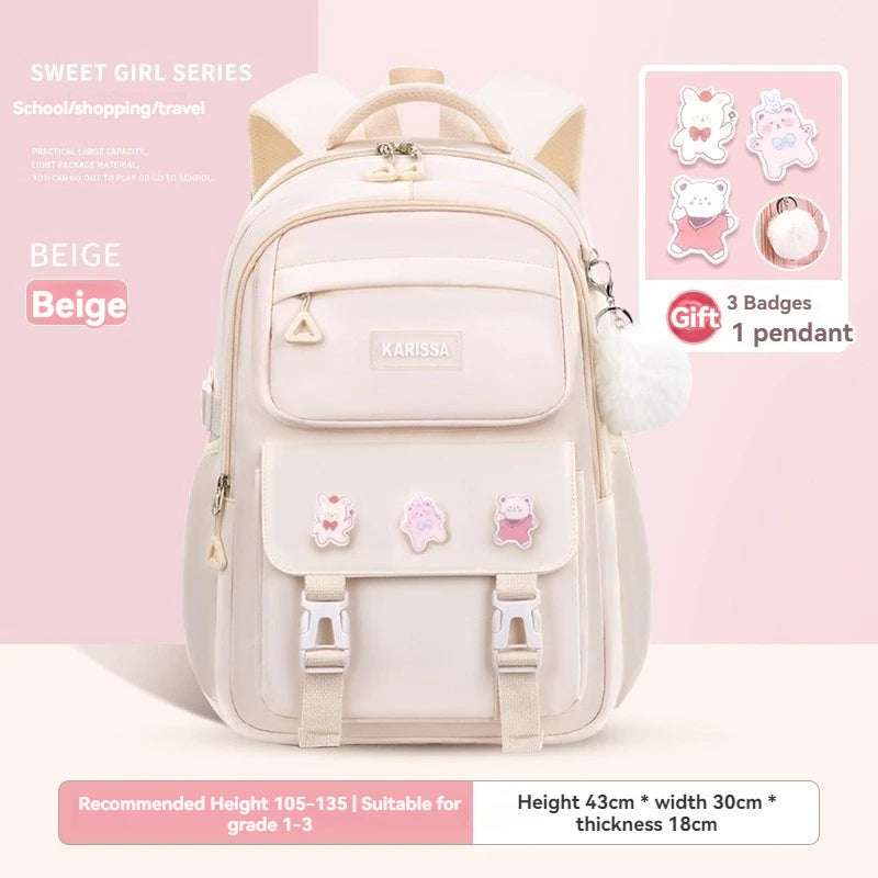 New backpack for girls, junior high school students, and teenage girls, super lightweight and stylish backpack