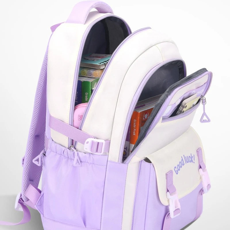 Set scolaire 3 pièces pour fille – Sac à dos, lunch box et trousse