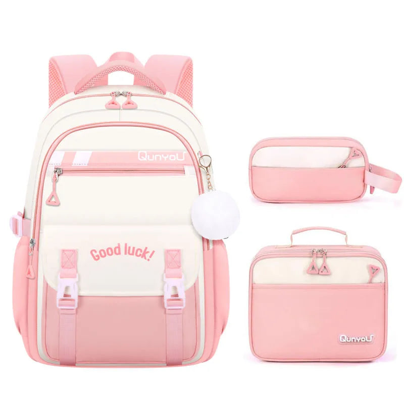 Set scolaire 3 pièces pour fille – Sac à dos, lunch box et trousse