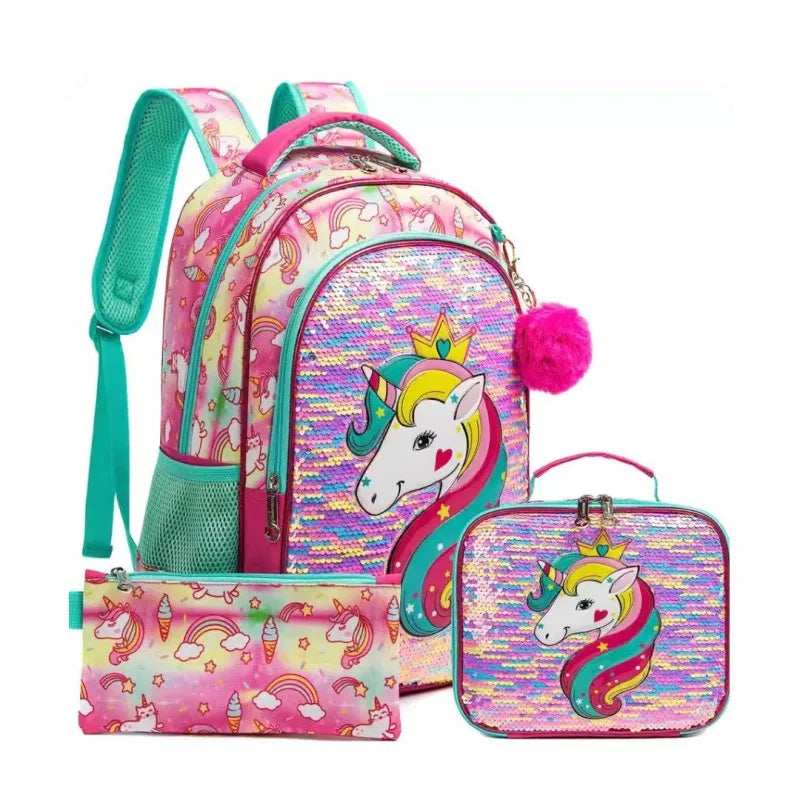 Sac à dos scolaire orthopédique pour fille – Grande capacité et confort