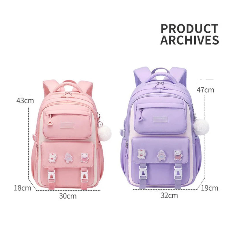 New backpack for girls, junior high school students, and teenage girls, super lightweight and stylish backpack