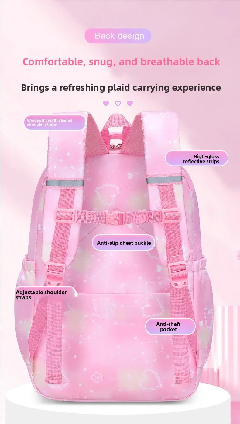 2026 Fashion Love Pendant 3-Piece Set School Backpack Butterfly Decoration Backpacks Student Girl lovely princess school bags