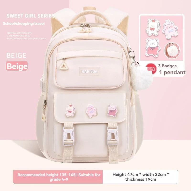 New backpack for girls, junior high school students, and teenage girls, super lightweight and stylish backpack