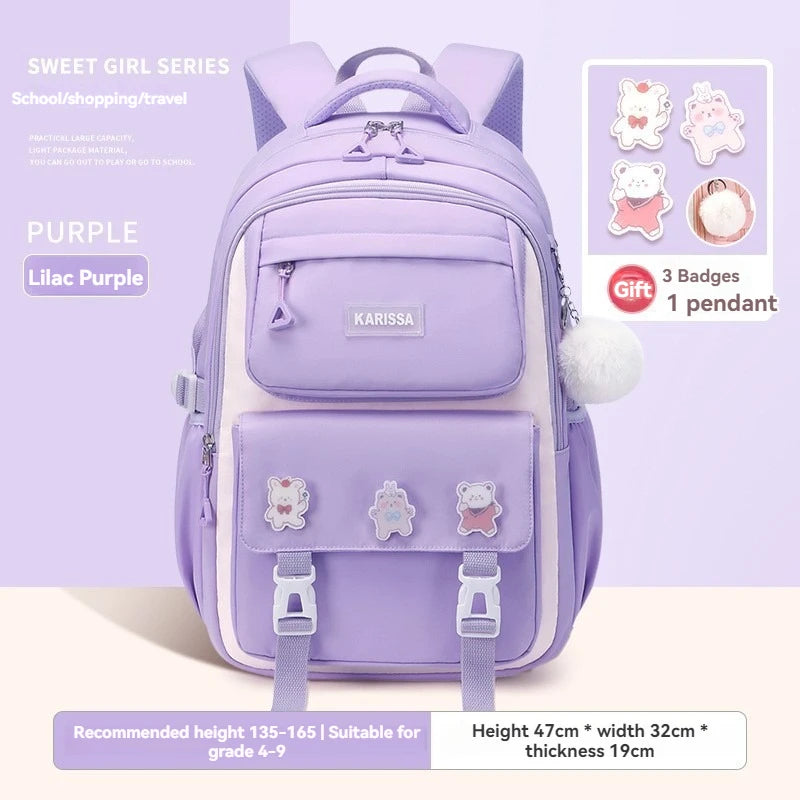 New backpack for girls, junior high school students, and teenage girls, super lightweight and stylish backpack
