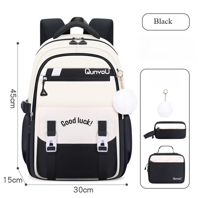 Set scolaire 3 pièces pour fille – Sac à dos, lunch box et trousse