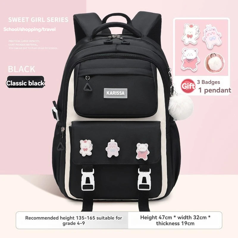 New backpack for girls, junior high school students, and teenage girls, super lightweight and stylish backpack