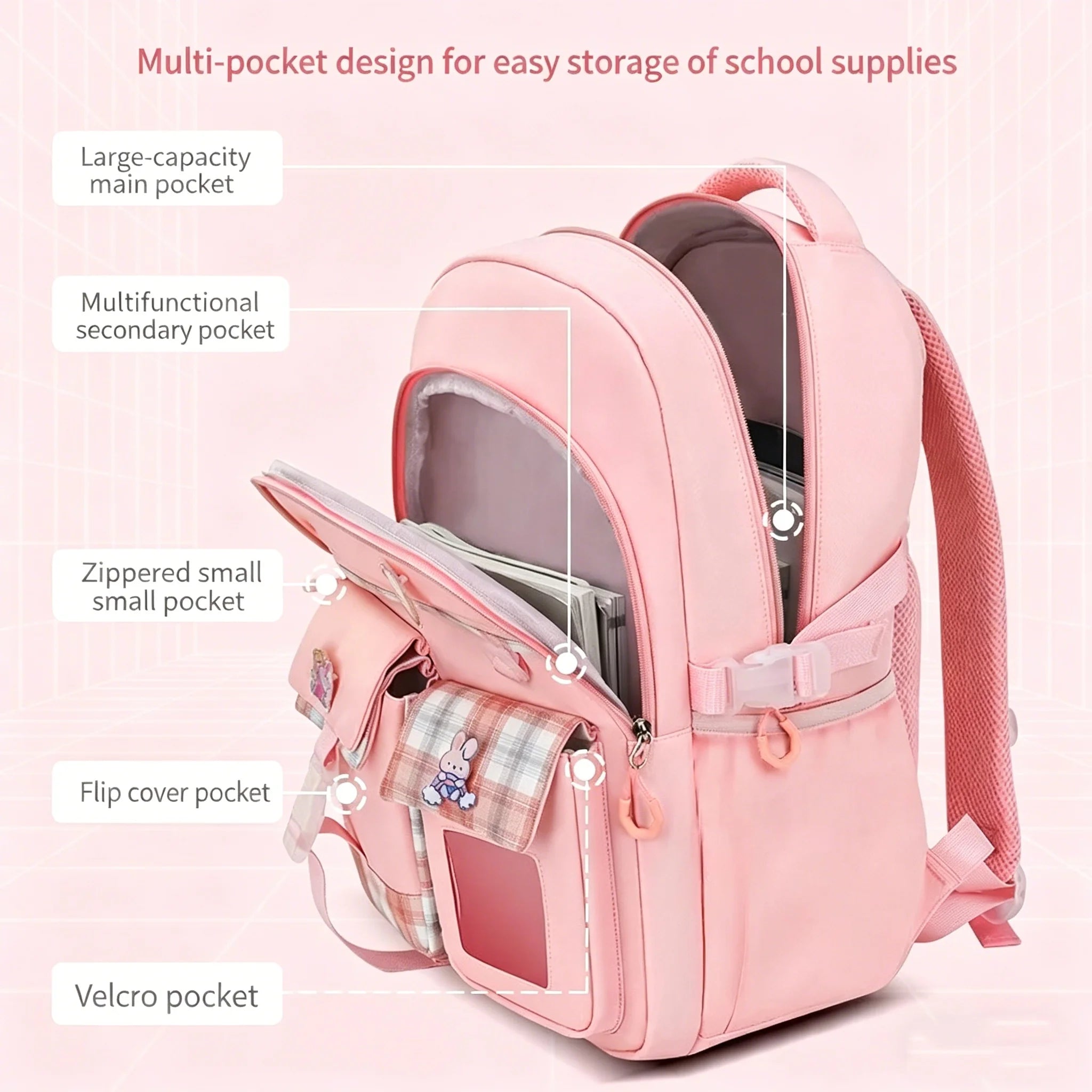 New Type of Lightweight Backpack Primary School Girls Children's Backpack Large Capacity Spine Protection Wholesale Waterproof